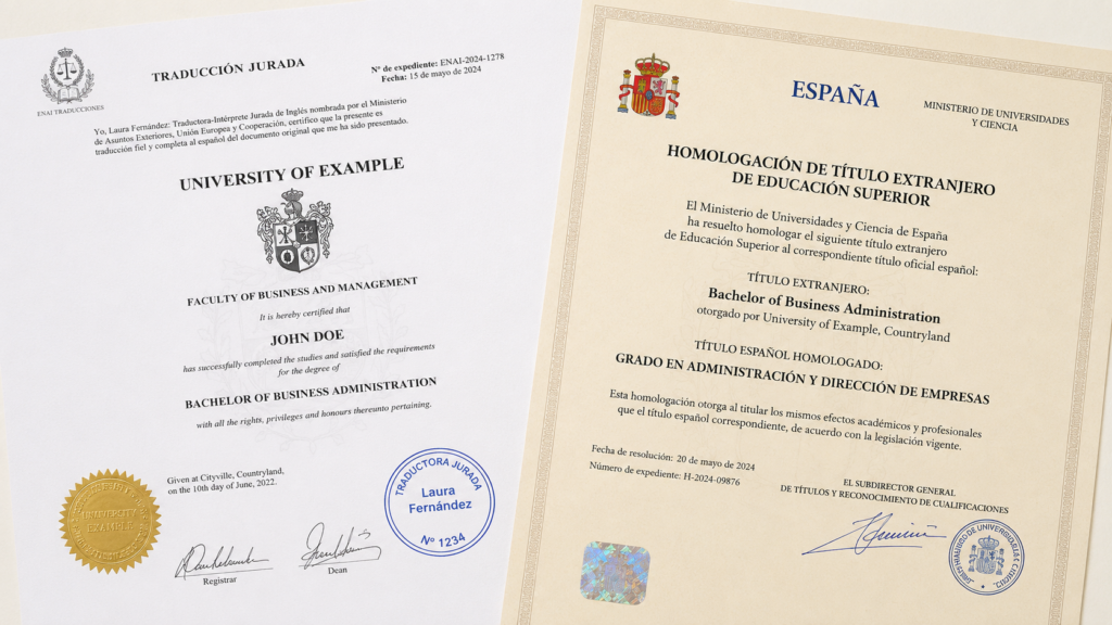 Traducción jurada para homologar estudios en España