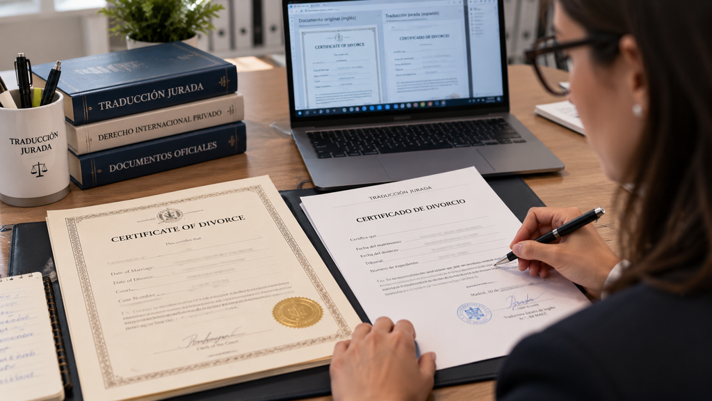 Traducción de certificado de divorcio para trámites legales en España